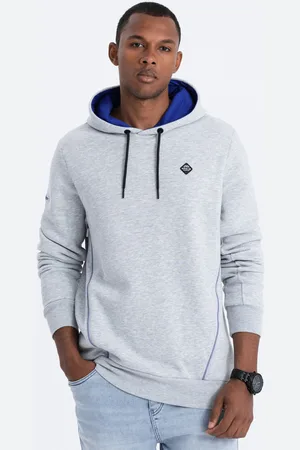 Ombre Clothing Textil Pánská mikina s kapucí Colgrewn šedá melanžová