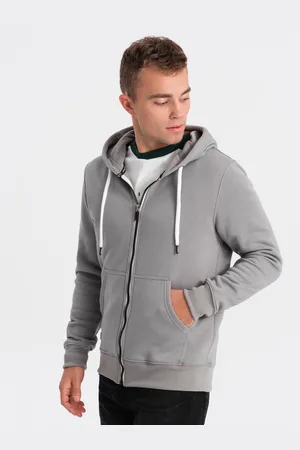 Ombre Clothing Textil Pánská mikina na zip Parzilhwch šedá