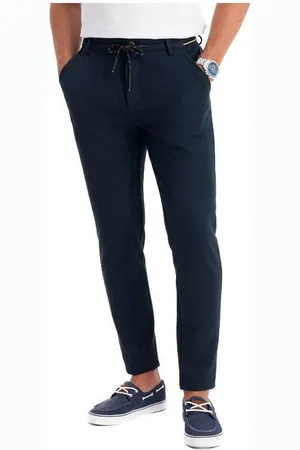 Ombre Clothing Textil Pánské chinos Avawn navy