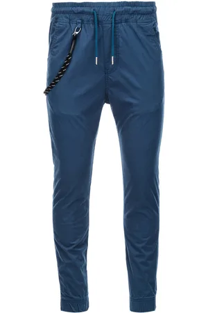 Ombre Clothing Textil Pánské plátěné jogger kalhoty Cowal tmavě modré