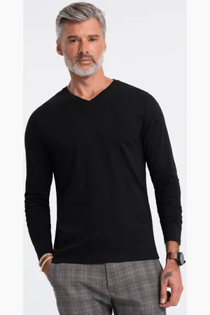 Ombre Clothing Textil Pánské tričko s dlouhým rukávem Avasant černá