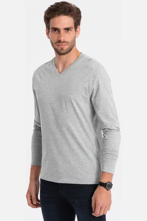 Ombre Clothing Textil Pánské tričko s dlouhým rukávem Avasant světle