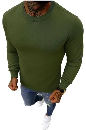 Ozonee Textil Pánská mikina bez kapuce Florentýna khaki