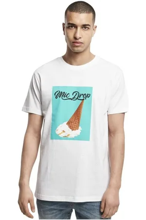 Mister Tee Textil Pánské tričko s potiskem Mic Drop bílé