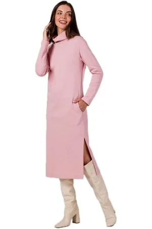 BeWear Textil Dámské svetrové šaty Kyres B274 pudrová