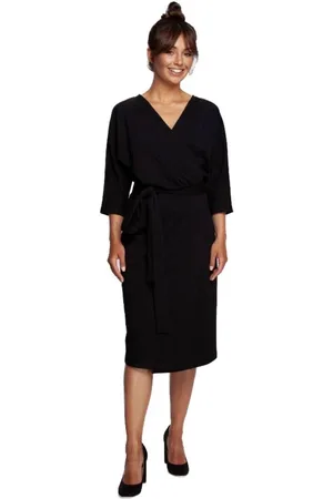 BeWear Textil Dámské midi šaty Loni B241 černá