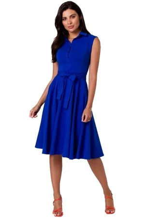 BeWear Textil Dámské midi šaty Isodamors B261 královsky modrá