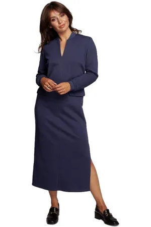 BeWear Textil Dámské midi šaty Seemi B242 modrá