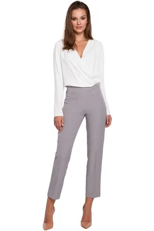 Makover Textil Dámské elegantní kalhoty Set K035 šedá