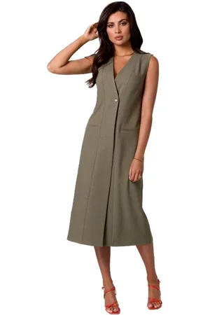 BeWear Textil Dámské midi šaty Annaree B254 olivová