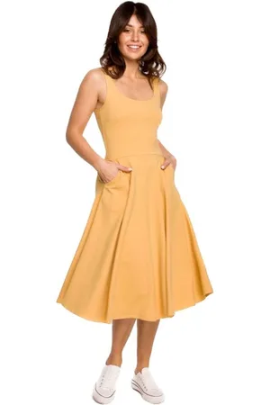 BeWear Textil Dámské midi šaty Zoltosteon B218 medová