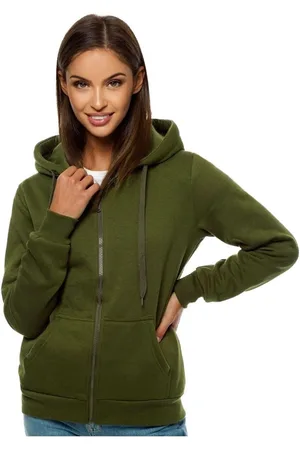 Ozonee Textil Dámská mikina s kapucí Dharma khaki