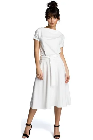 BeWear Textil Dámské midi šaty Evap B067 světle šedá