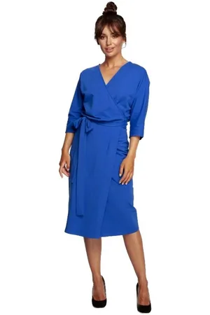 BeWear Textil Dámské midi šaty Loni B241 královsky modrá