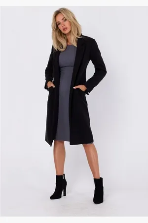 MADE OF EMOTION Textil Dámský kabát crombie coat Maduna M758 černá