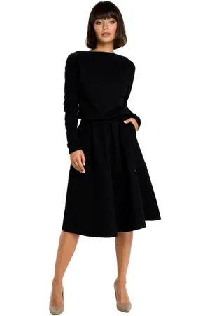BeWear Textil Dámské midi šaty Youdon B087 černá