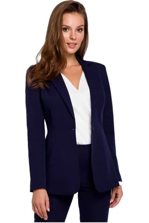 Makover Textil Dámské formální sako Gwenelott K036 inkoustová modrá