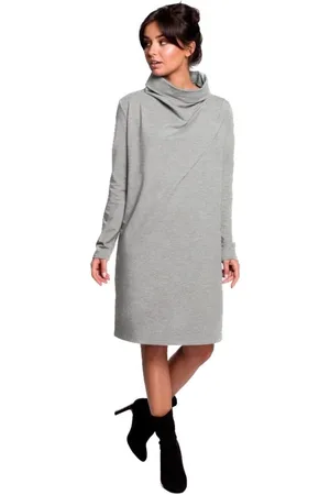 BeWear Textil Dámské midi šaty Hendrych B132 šedá
