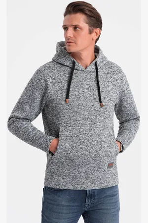 Ombre Clothing Textil Pánská mikina s kapucí Humiel šedá melanžová