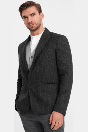Ombre Clothing Textil Pánské formální sako Sadiki grafitová