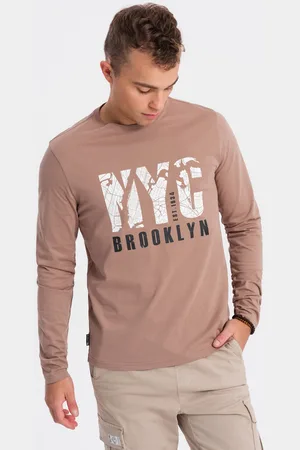 Ombre Clothing Textil Pánské tričko s dlouhým rukávem Lhoris světle