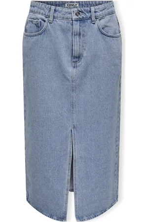 ONLY Textil Noos Bianca Midi Skirt - Light Blue Denim