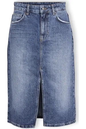 Object Textil Noos Harlow Midi Skirt - Medium Blue Denim