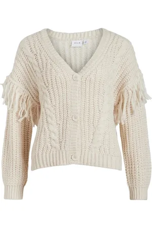 VILA Textil Aksina Cardigan L/S - White Sand
