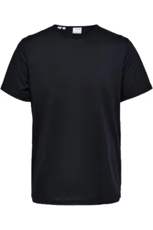 SELECTED Textil T-Shirt Bet Linen - Black