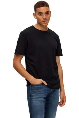 SELECTED Textil Noos Pan Linen T-Shirt - Black