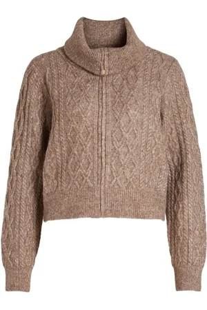 VILA Textil Solange Cardigan L/S - Brown Lentil