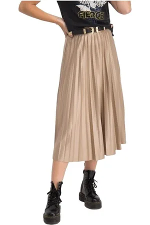 VILA Textil Nitban Midi Skirt - Sand Shell