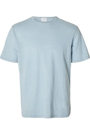 SELECTED Textil T-Shirt Bet Linen - Cashmere Blue