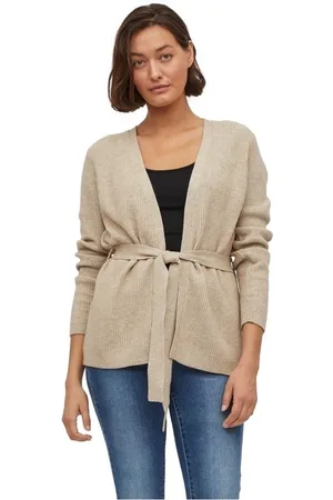 VILA Textil Ril Cardigan L/S - Natural Melange