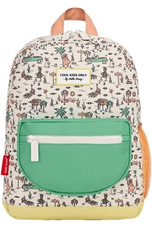 Hello Hossy Taška Jungly Kids Backpack - Beige/Vert Opaline