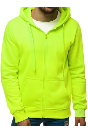 Ozonee Textil Pánská mikina s kapucí Woodside neonová