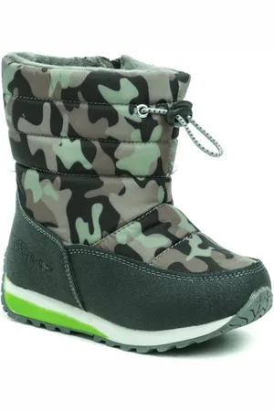 Wojtylko Boty 4Z21033 khaki maskáč dětské zimní sněhulky
