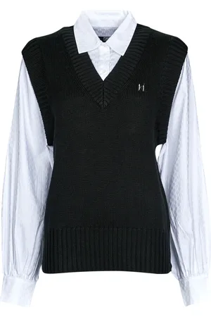 Karl Lagerfeld Textil KNIT VEST W/ POPLIN SHIRT