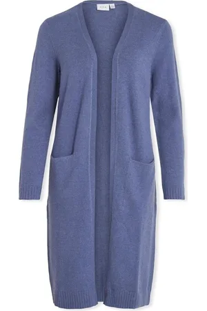 VILA Textil Noos Ril Long Cardigan - Bijou Blue
