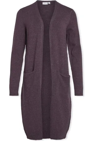 VILA Textil Noos Ril Long Cardigan - Plum Perfect