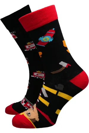 Hesty Socks Doplňky unisex ponožky Fireman černo-červené