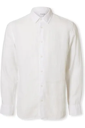 SELECTED Textil Regkylian-Linen Shirt - White