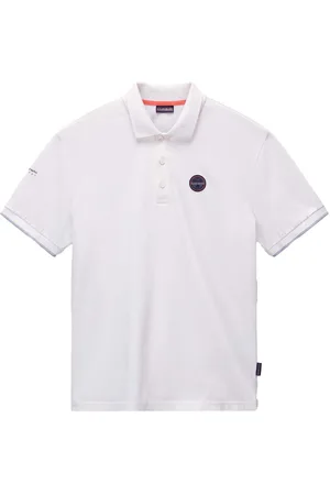 Napapijri Textil E Badge Polo Shirt White Heron