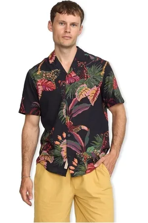 RVLT Textil Short Sleeved Cuban Shirt 3167 - Black