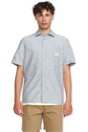 RVLT Textil RLVT REVOLUTION Short Sleeved Loose Shirt 3180 - Blue