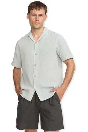 RVLT Textil Short Sleeved Cuban Shirt 3166 - Blue