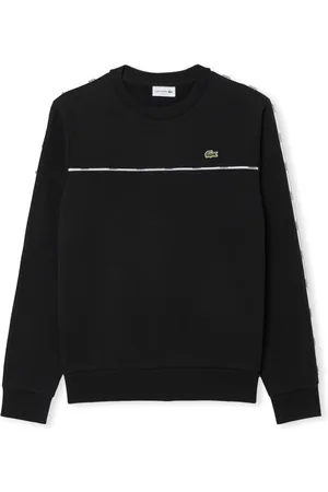 Lacoste Textil Logo Trim Fleece Sweatshirt SH9818 - Black