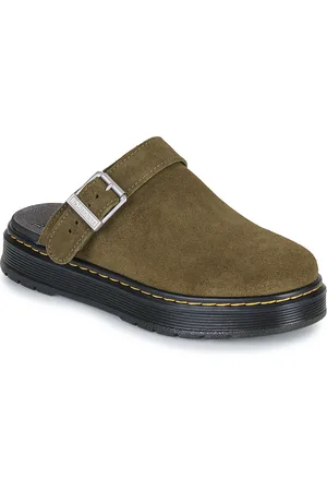 Dr. Martens Boty Brookline Mule DMs Olive Bronx Suede
