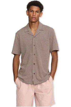 RVLT Textil Jacquard Cuban Shirt 3175 - Brown