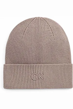 Calvin Klein Textilní doplňky CK EMBROIDERY FINE RIB BEANIE K60K612590